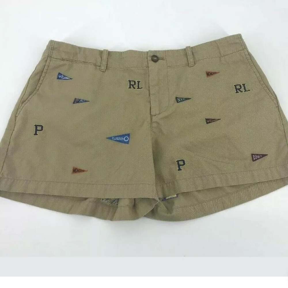 Ralph Lauren Embroidered Pennant Flag Shorts